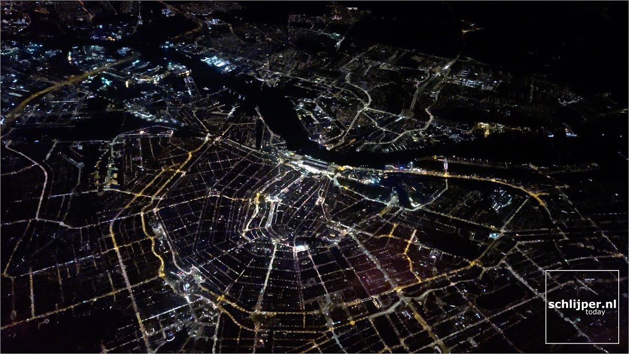 Amsterdam aerial by night - March 4, 2021 