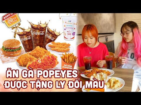 Video Đi Ăn Gà Tàn Popeyes Được Tặng Ly Đổi Màu! | Tiểu Màn... - youtube