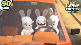 Qui Les A Laissé Conduire ??? Les Lapins Crétins Invasion Compilation 90Mn Dessin Animé