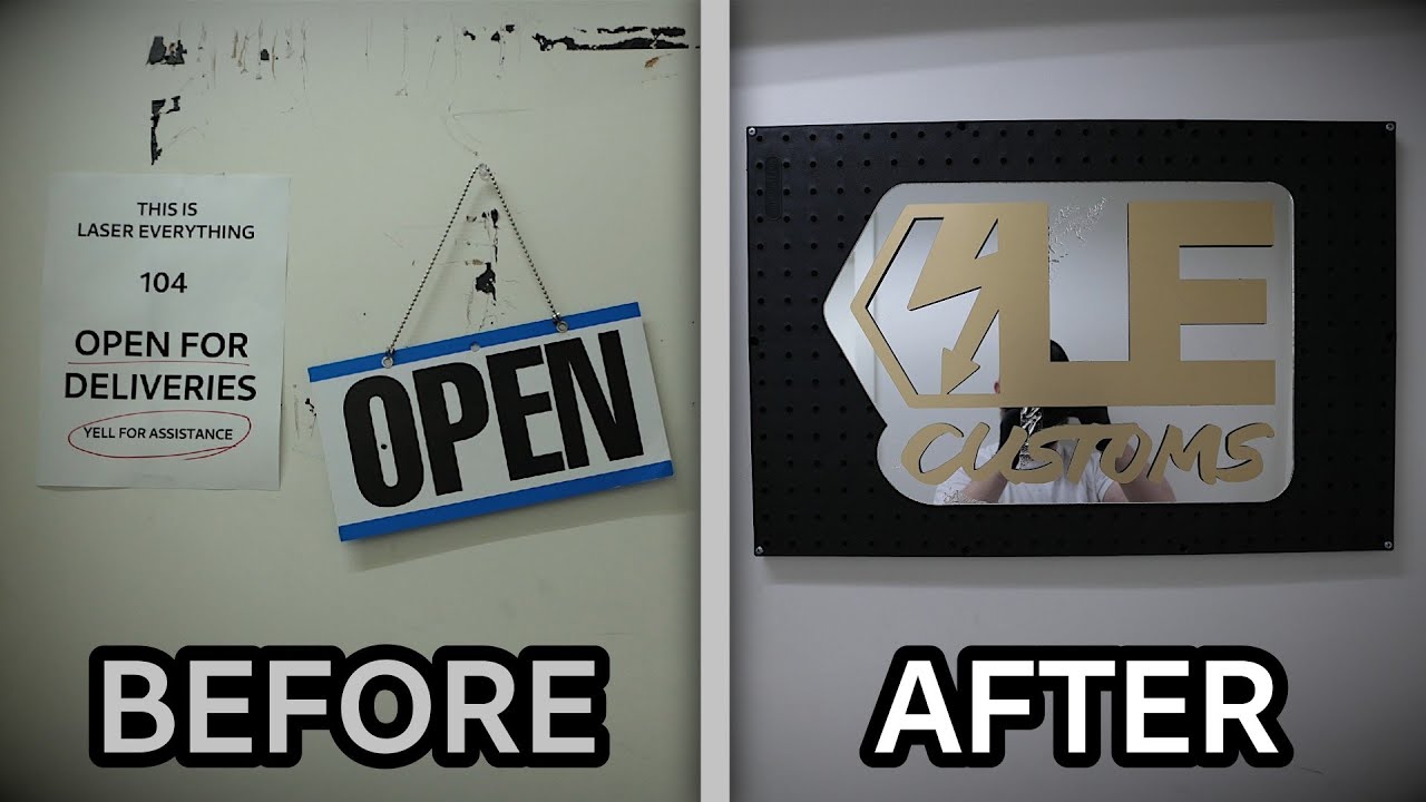 Mirror Acrylic Rowmark Shop Entrance Sign - Adhesive Issues
