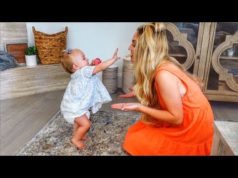 Savannah teaches baby Posie to take her first steps on camera!!! (SO CUTE)