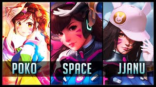 Poko Vs Space Vs Jjanu - Gods Of D.va Overwatch Moments