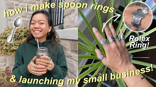 how i make spoon rings + launching my small business!