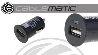 Adaptador cargador USB a mechero coche 1000mA 1A negro distribuido por  CABLEMATIC ® 