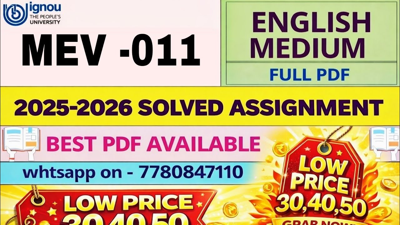 MEV11 Solved Assignment 2025-2026 | Latest IGNOU Assignment Solution WhatsApp us on 7780847110