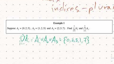 Lesson 4: Intro to Indexed sets and Example 1