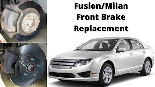 2006-2012 Ford Fusion Mercury Milan Front Brake Pad and Rotor Replacement!