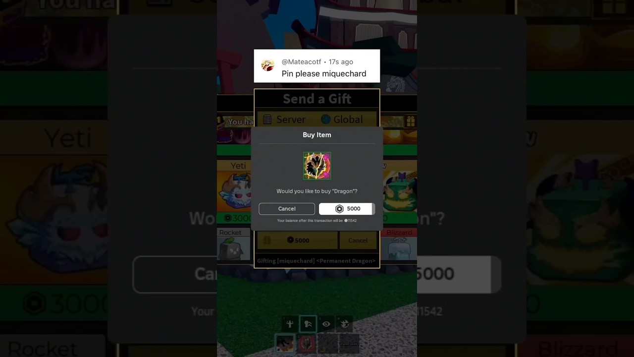 Donating random fruit to people !! blox fruit ROBLOX 