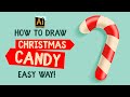 HOW TO DRAW A CHRISTMAS CANDY. ADOBE ILLUSTRATOR TUTORIAL