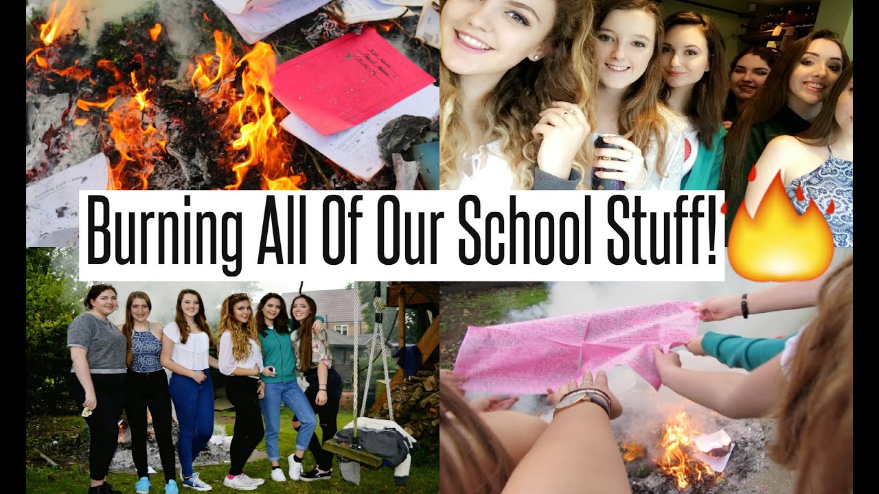 VLOG: Burning All Of Our School Stuff!