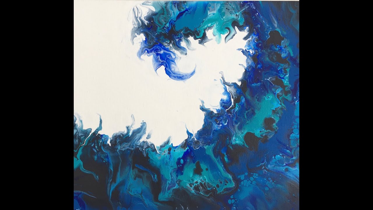 How to paint Acrylic Ocean Wave/Fluid Art/Dutch pour Tutorial inspired