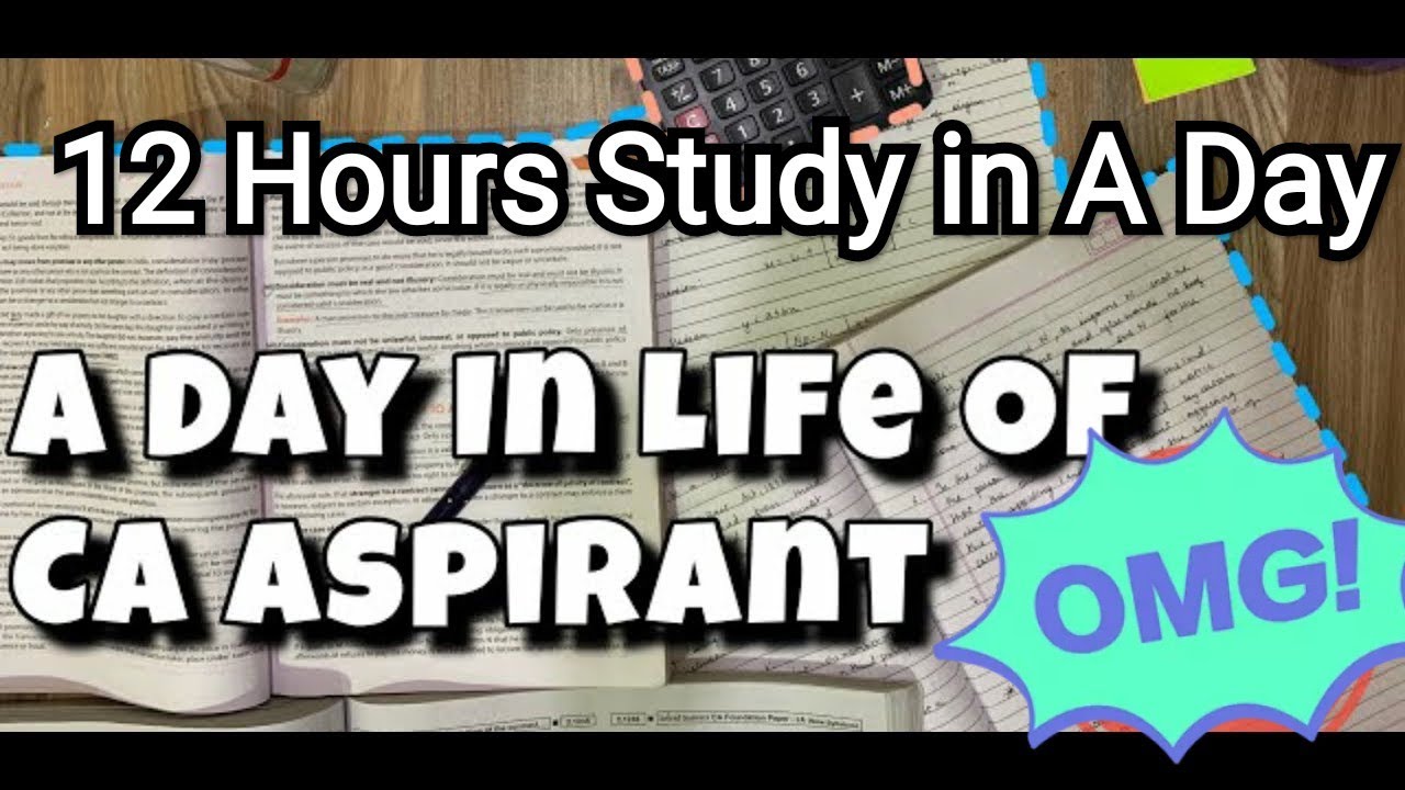 A Day In a life of CA Students/Aspirants 12 hours study| CA Student ...