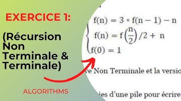 Récursivité Non Terminale et Terminale avec implémentation via la pile  ALGORITHME exercice corrige