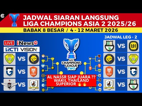 GAS4D x bungtoto - Jadwal Quarter Final Liga Champions Asia 2 2026 - AL Nassr vs AL Wasl - Gamba Osaka vs Ratchaburi FC