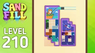 Sand Fill: Block Puzzle Level 210 (Hard Level)  Gameplay Solution