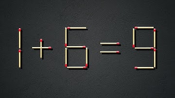 Move only 1 stick to make equation correct | Matchstick Puzzle 1+6=9