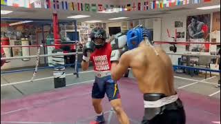 Daniel Lim and Emiliano Vargas sparring at Capetillo Boxing Gym Las Vegas.