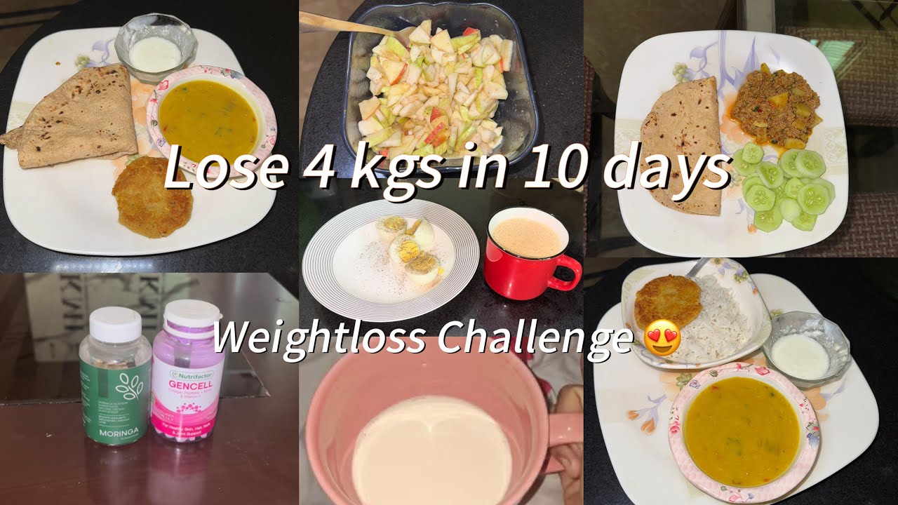 Lose 4 kgs in 10 Days Weight loss Challenge ❤️ 950 Calories diet plan to lose weight fast 🙌🏻 