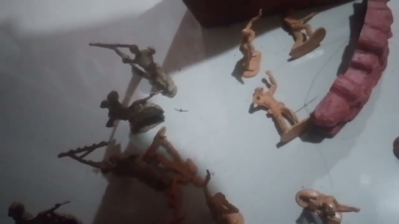 The zombie are attacking that toy soldiers