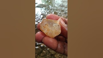 The color of this agate is translucent white or pale white, with reddish-brown inclusions & marking