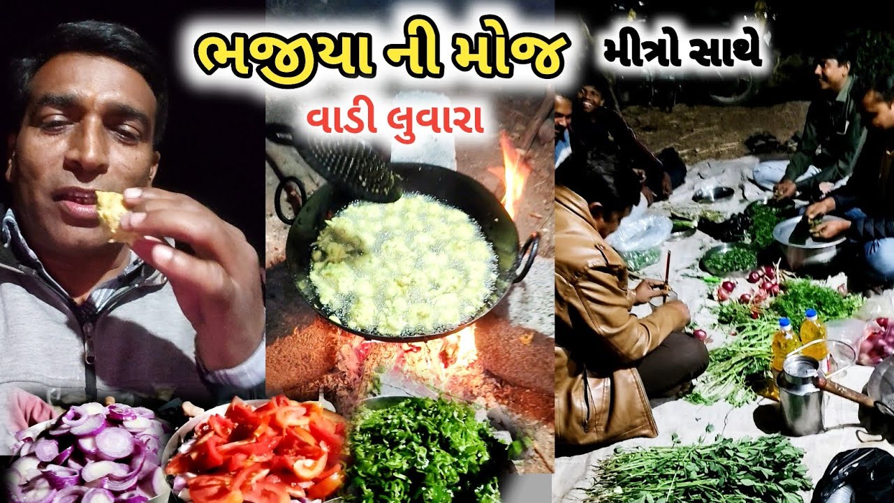 ભજીયા ની મોજ | મીત્રો સાથે | bhajiya ni moj | વાડી લુવારા ગારીયાધાર 