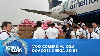 Voo comercial com donativos chega em Canoas I Jornal da Band