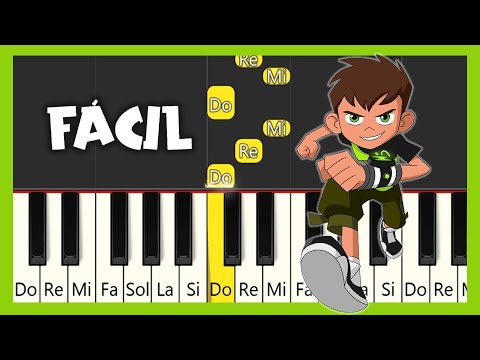 Ben 10 intro Clásico - TUTORIAL DE PIANO FÁCIL - CANCIÓN FÁCIL PARA PIANO
