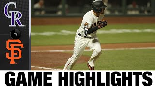 Dickerson and Belt fuel Giants in 5-2 victory | Rockies-Giants Game Highlights 9\/22\/20
