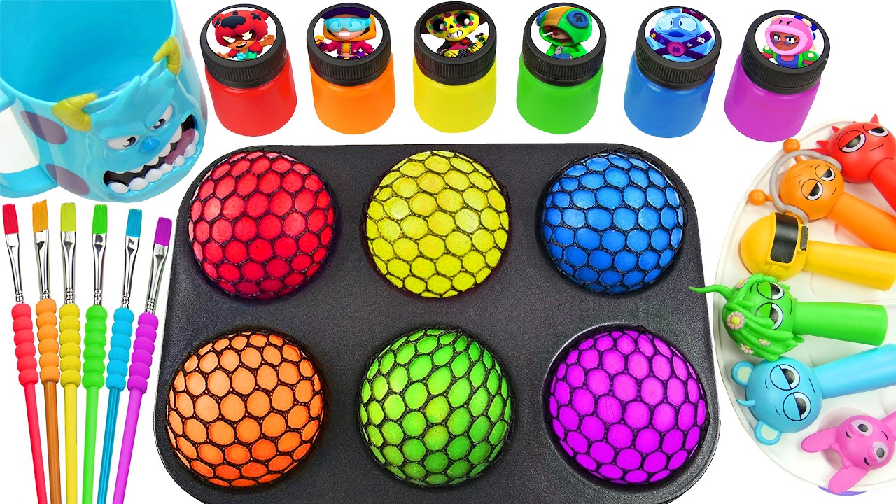 Satisfying Video DIY How To Make Rainbow Round Shape Slime Balls FORM Sprunki Labub Vandy Sound ASMR