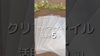 あえて買ってやってみたい！クリアファイル活用術５選！