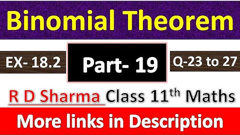 Binomial Theorem | Class 11th Maths R D Sharma Solution | Exercise 18.2 | Questions 23 to 27