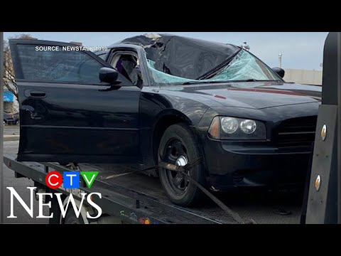 Wheel from SUV smashes car's windshield on Toronto highway