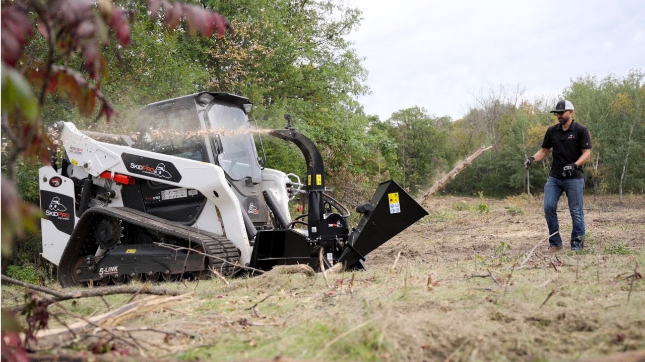 TEST DRIVE: Skid Steer Wood Chipper - Skid Pro Attachments