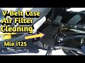 V Belt Case Air Filter Cleaning on Mio i125.. Paano maglinis ng V Belt Case Air Filter sa Motor..