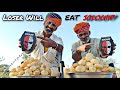 Loser will eat jolochip  pani puri challenge with deshi old villagers 