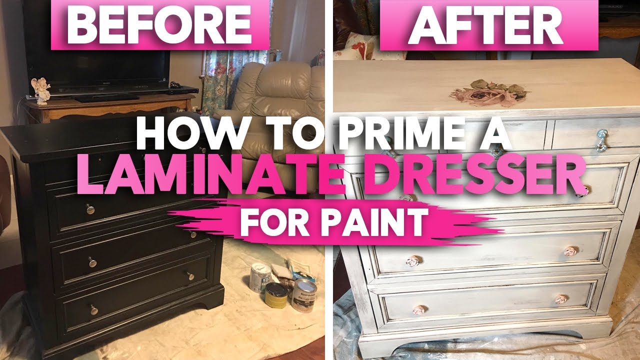 Priming a laminate dresser for paint with Dixie Belle Slick Stick YouTube