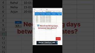 Count Workdays Excluding Holidays! excel #excelformulas #exceltips #exceltricks #msofficeexcel
