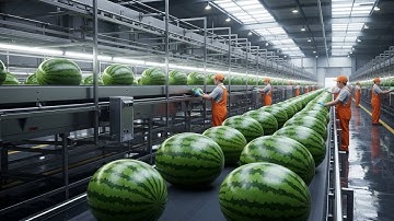 Inside a Modern Watermelon Factory: From Fresh Watermelon to Delicious Desserts (The Whole Process)