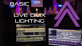 Basic DMX Light Busking, LIVE split screen view, Little Drummer Boy