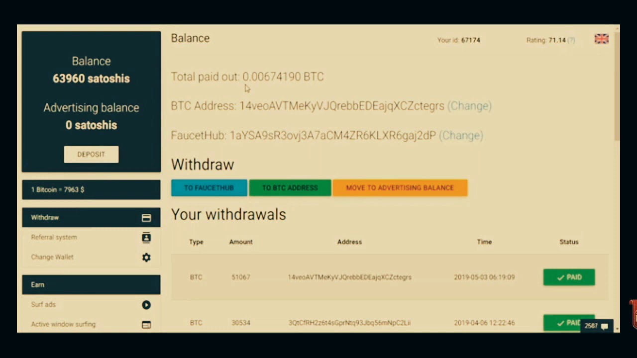 63960 Satoshi Payment proof daily 10000 + 10000 Satoshi