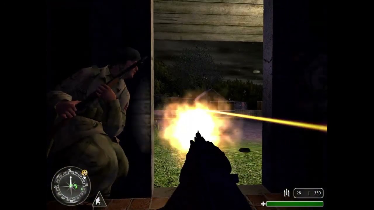 Call of Duty 1 Episode 3 Mission Burning Village. Gameplay No commentary 