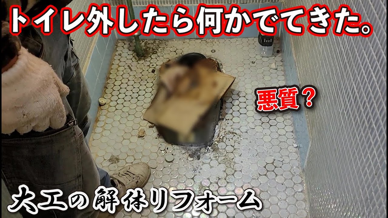 【衝撃】土壁ドーン！配電盤ぶらーん。便器どけたら・・・築60年・大工のリフォーム（2話）