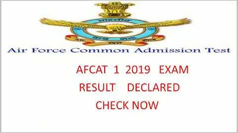 Afcat 1 2019 exam result
