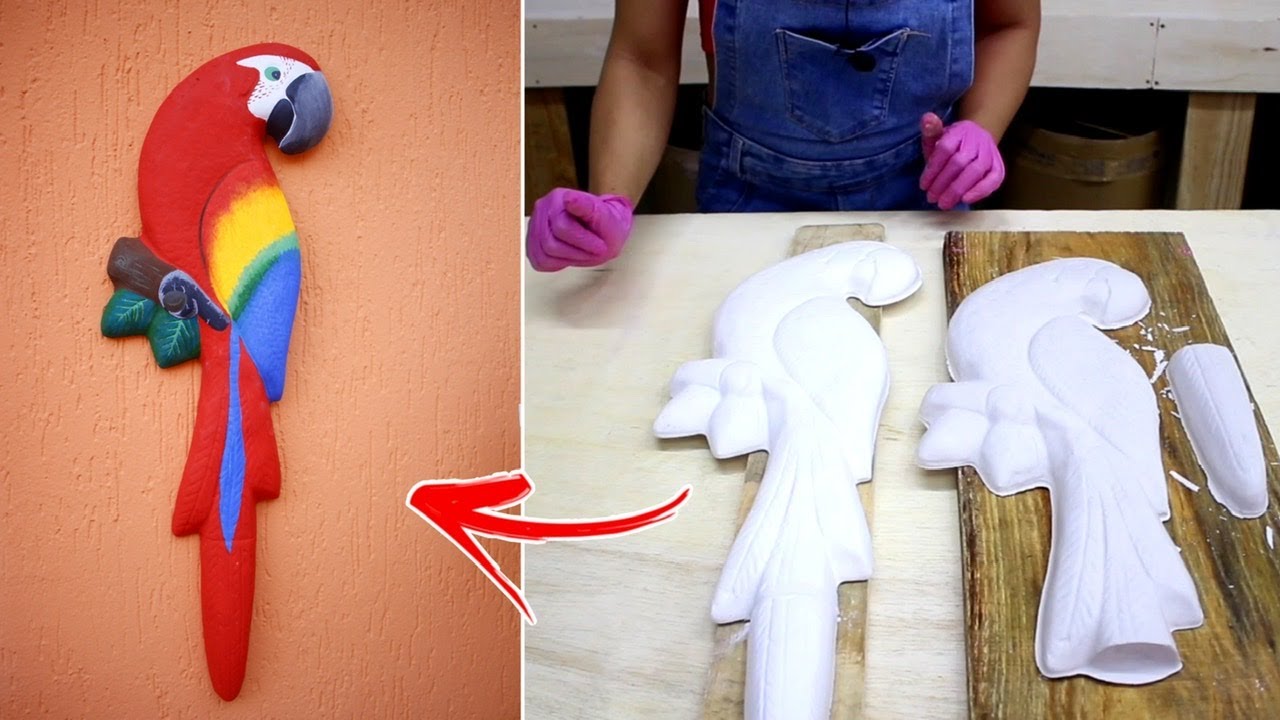 FAÇA E VENDA!. Arara de Gesso fácil e barata.