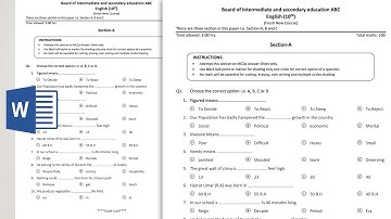 Creating multiple choice question paper for English subject in ms word 2019