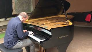 Kirill Gerstein rehearses Liszt before the unveiling of the new "Maene-Viñoly" with curved keyboard