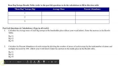 Bean Bag Isotopes Virtual LAB