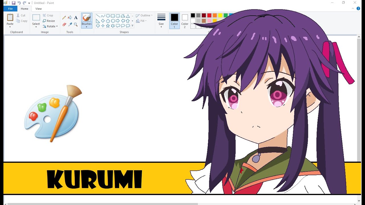 How To Draw Kurumi Ebisuzawa 恵飛須沢 胡桃 Gakkou Gurashi How To Draw Anime Ms Paint Tutorial Youtube