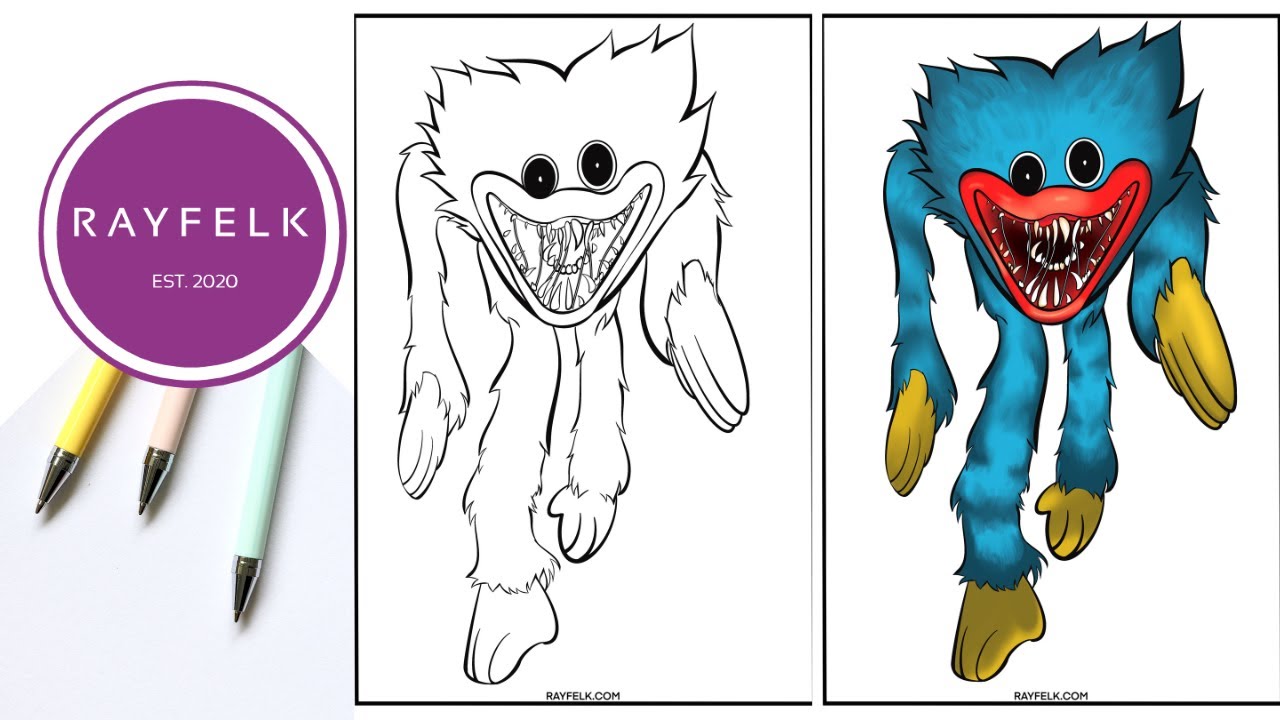 Scary Huggy Wuggy Coloring Page | Poppy Playtime | Rayfelk ...