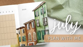 PLAN WITH ME | July 2023 Bullet Journal Setup With Watercolors